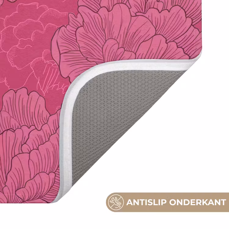 Pioenrozen - Energiek - Roze Badmat klein 997 -USP_AntislipNL