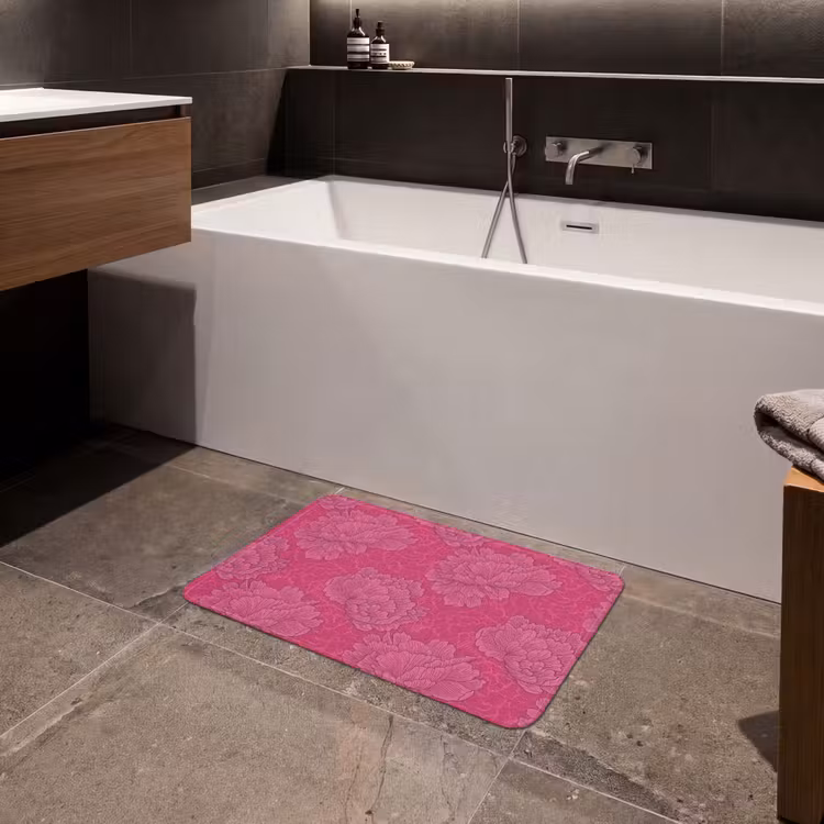 Pioenrozen - Energiek - Roze Badmat klein 997 -sfeer3