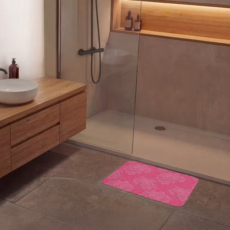 Pioenrozen - Energiek - Roze Badmat klein 997 -sfeer2