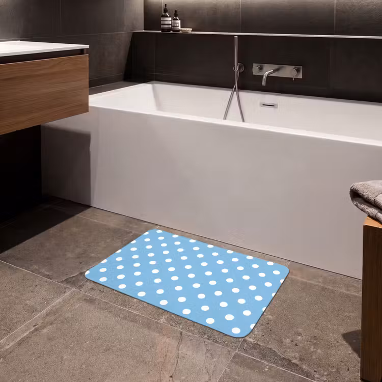 Polka - Dots - Blauw Badmat klein 997 -sfeer3