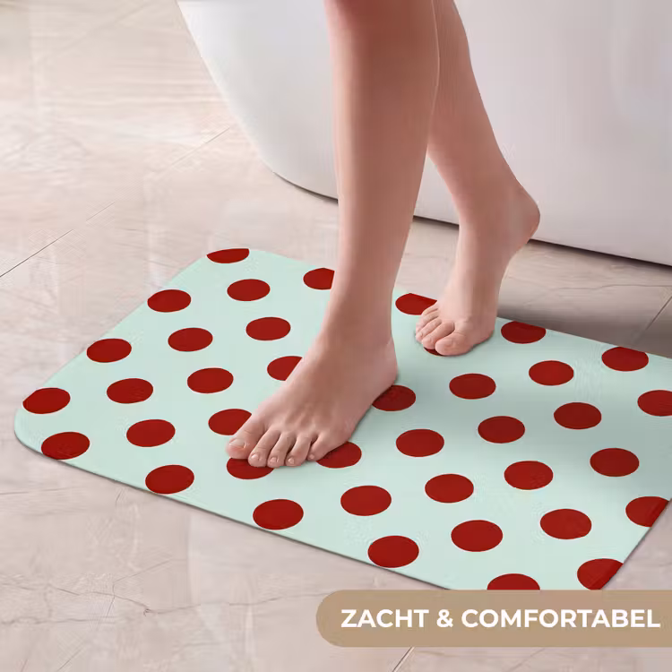 Polka - Dots - Rood Badmat klein 997 -USP_ZachtNL