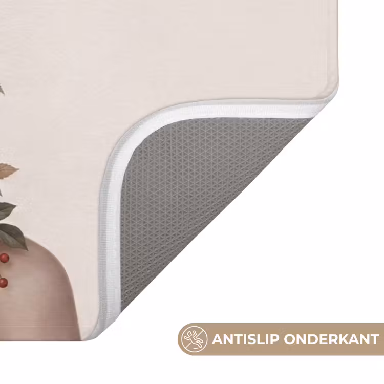 Portret - Bloemen - Cremé Badmat klein -USP_AntislipNL