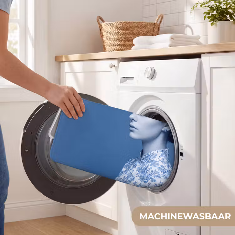 Portret - Klassiek - Wit - Blauw Badmat klein -USP_WasbaarNL