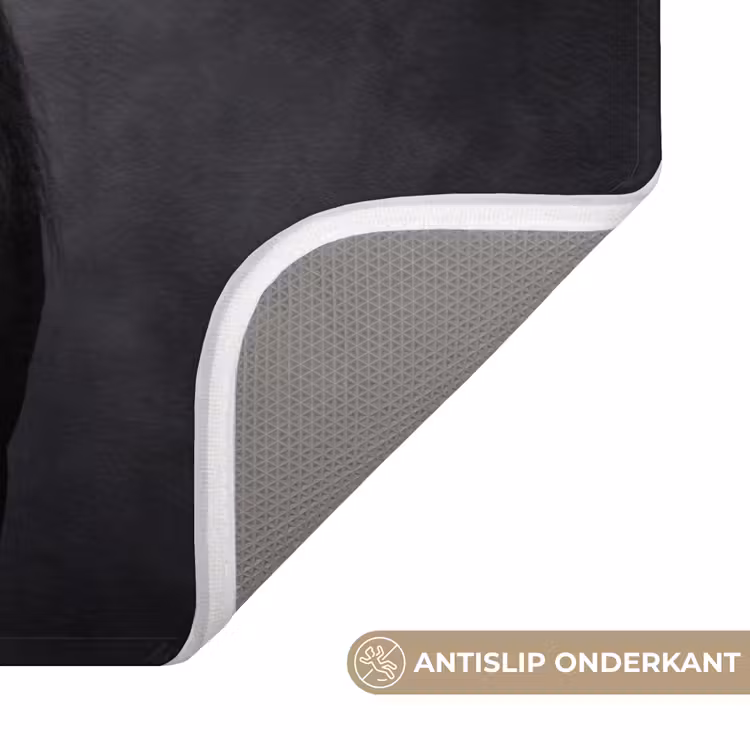 Portret - Paard - Zwart Badmat klein -USP_AntislipNL
