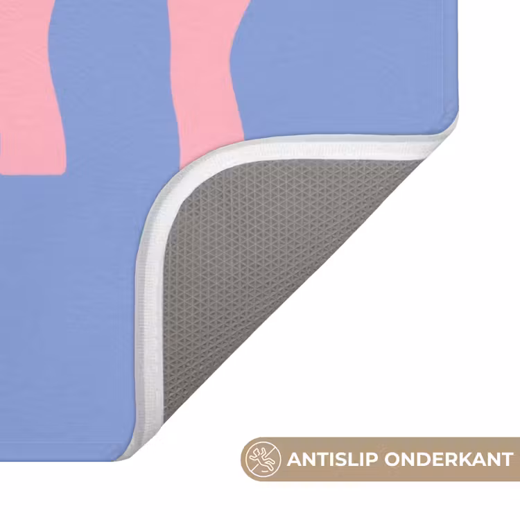 Pretty - Roze - Blauw - Golvend Badmat klein -USP_AntislipNL