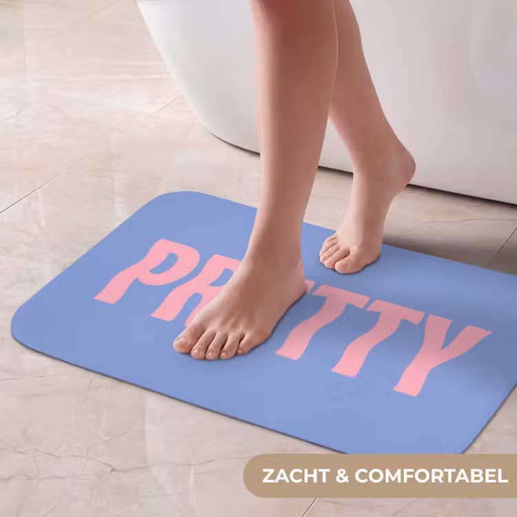 Pretty - Roze - Blauw - Golvend Badmat klein -USP_ZachtNL