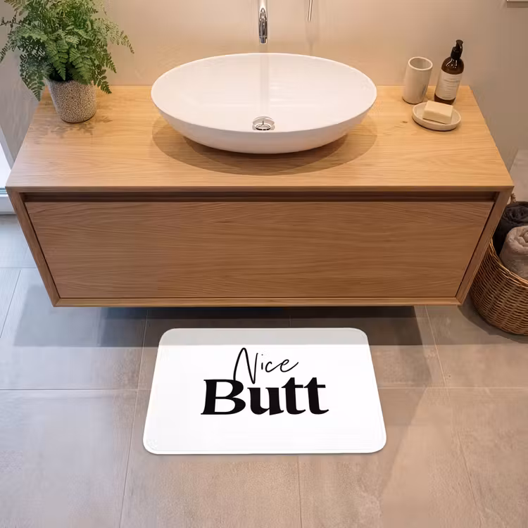 Quote - Nice butt - Wit - Spreuken Badmat klein -sfeer1