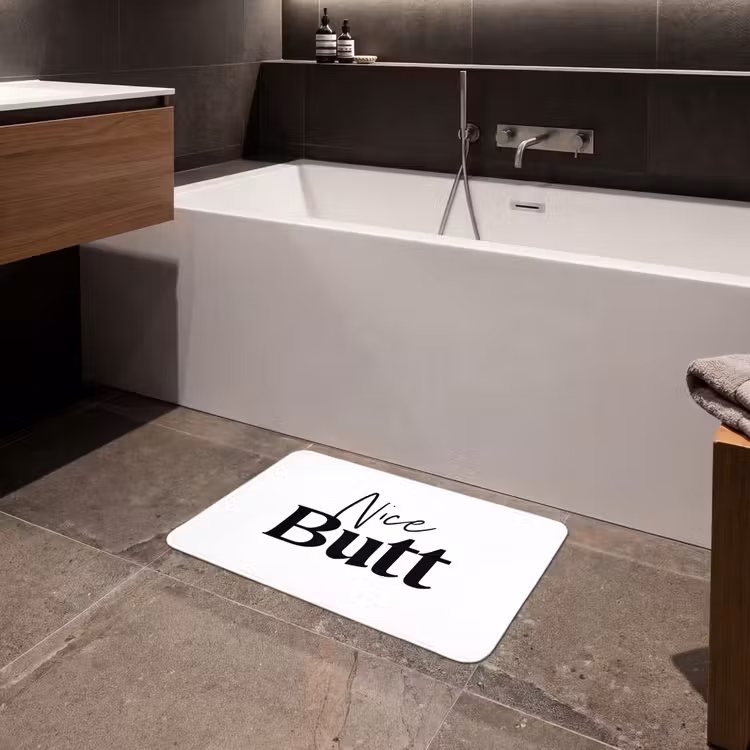 Quote - Nice butt - Wit - Spreuken Badmat klein -sfeer3