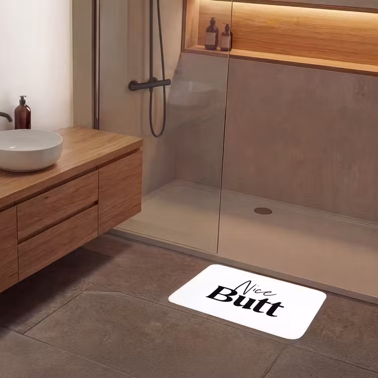 Quote - Nice butt - Wit - Spreuken Badmat klein -sfeer2