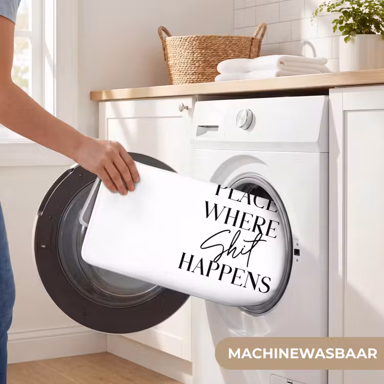 Quotes - Welcome to the place where shit happens - Wit - Humor Badmat klein -USP_WasbaarNL