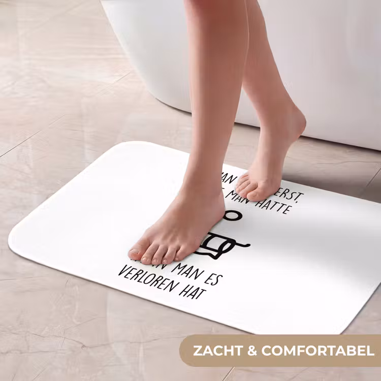 Quotes - Wit - WC papier - Humor Badmat klein -USP_ZachtNL