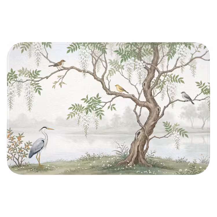 Reiger - Landschap - Groen Badmat klein -3d