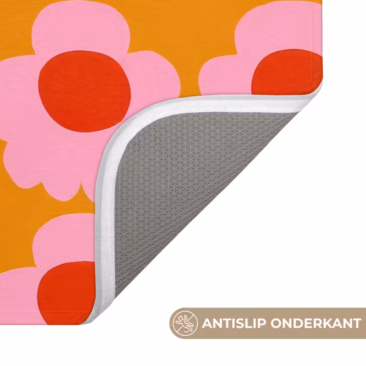 Retro - Bloemen - Roze Badmat klein 997 -USP_AntislipNL