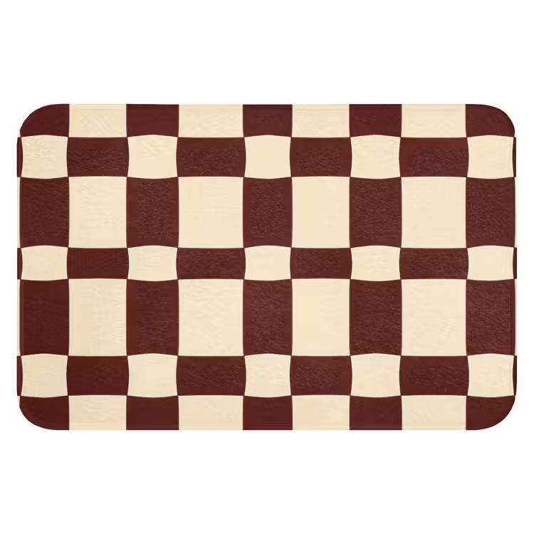 Retro - Patroon - Bruin Badmat klein 997 -3d