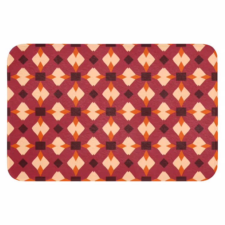 Retro - Patroon - Kleurrijk Badmat klein 997 -3d