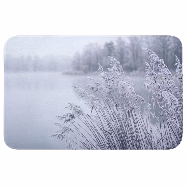 Riet - Bevroren - Winter - Natuur Badmat klein -3d