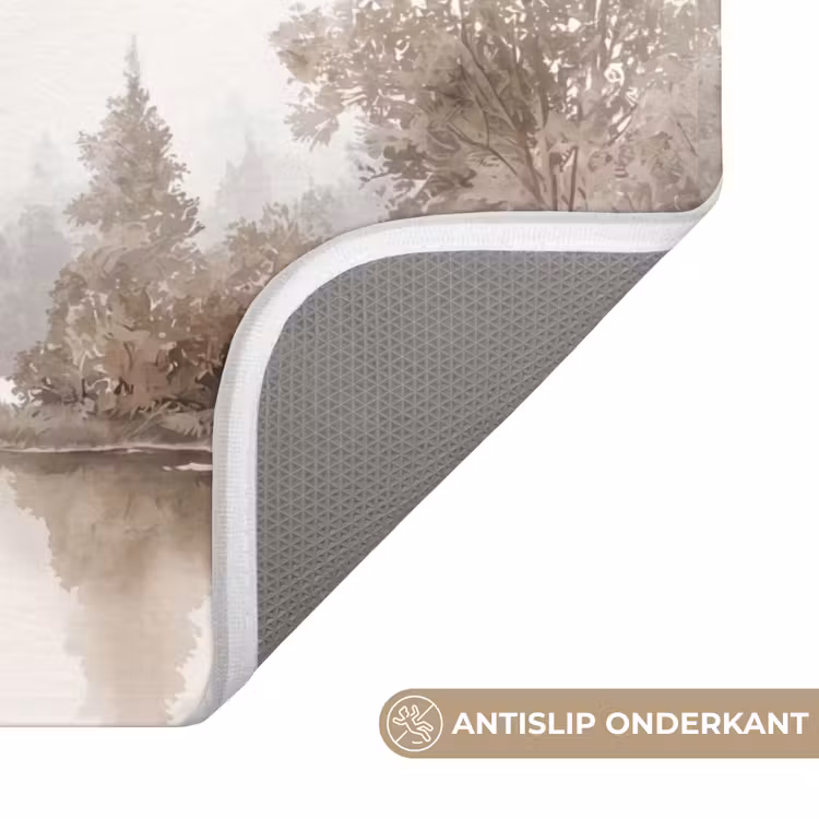 Rivierlandschap - Minimalistisch - Aardetinten Badmat klein -USP_AntislipNL