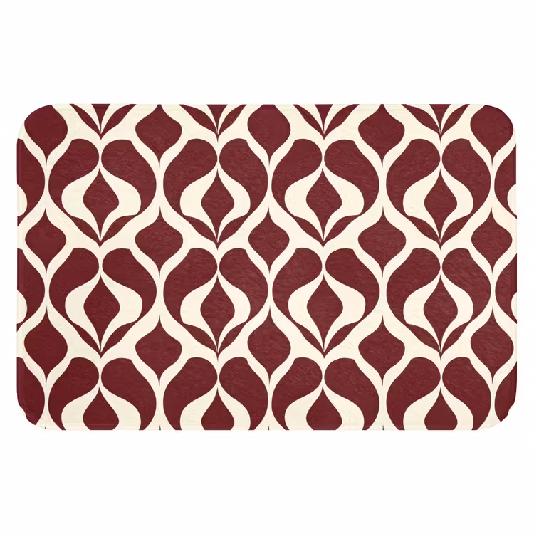 Rood - Druppelpatroon - Grafisch Badmat klein 997 -3d