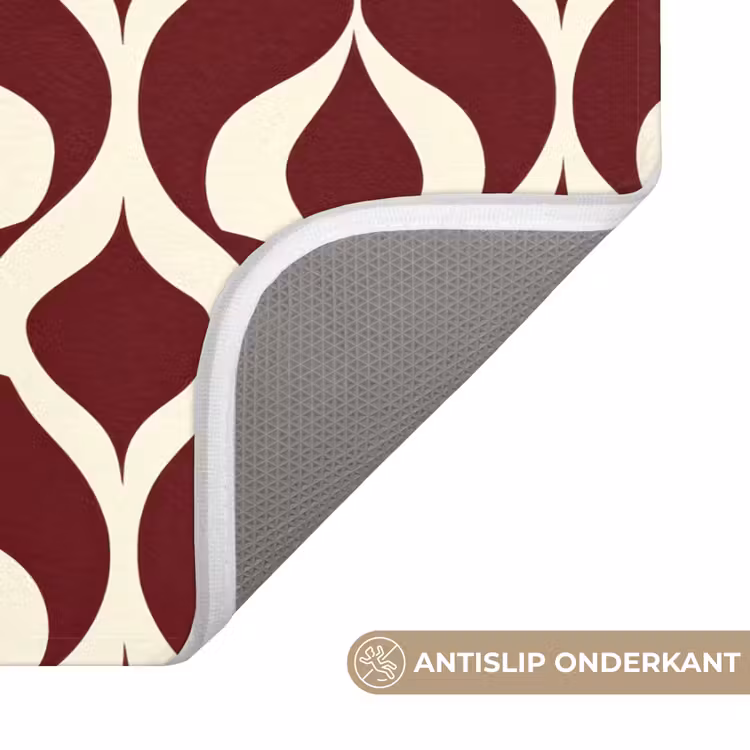 Rood - Druppelpatroon - Grafisch Badmat klein 997 -USP_AntislipNL