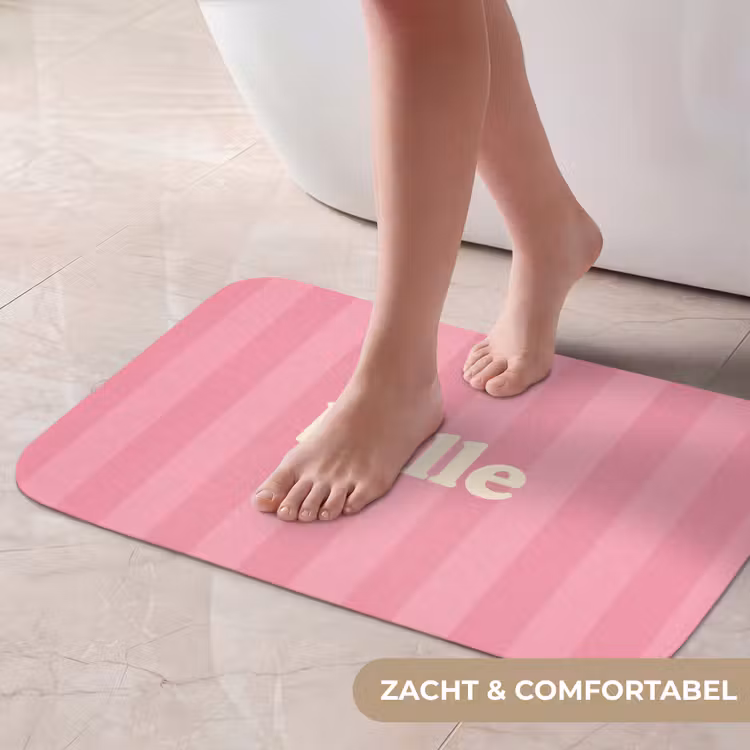 Roze - Gestreept - Belle Badmat klein -USP_ZachtNL