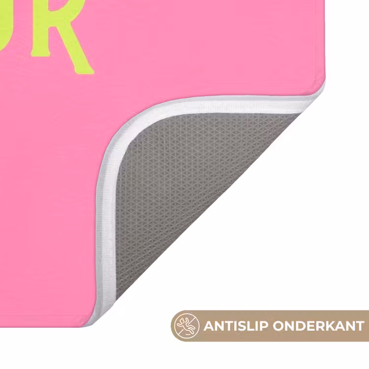 Roze - Groene Bonjour - art-deco Badmat klein -USP_AntislipNL