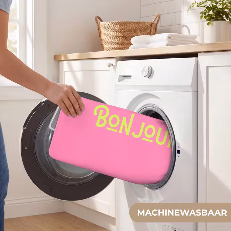 Roze - Groene Bonjour - art-deco Badmat klein -USP_WasbaarNL
