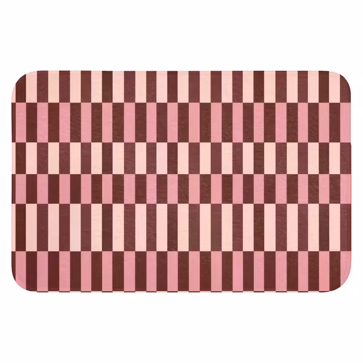 Roze - Rood - Blokjes Badmat klein 997 -3d