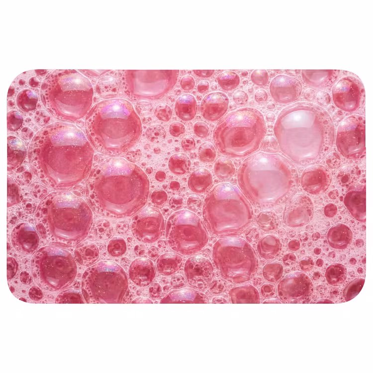 Roze - Schuim - Bubbels Badmat klein -3d