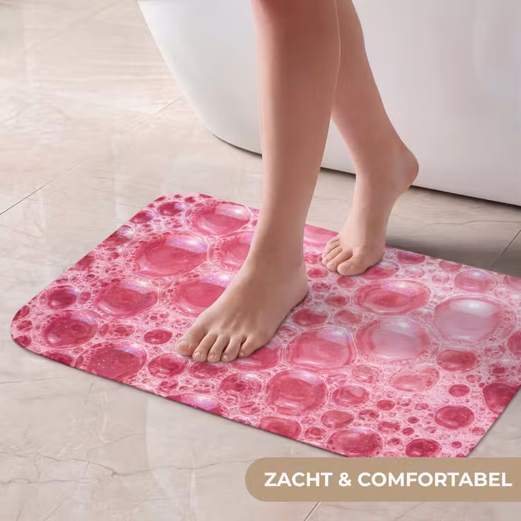 Roze - Schuim - Bubbels Badmat klein -USP_ZachtNL