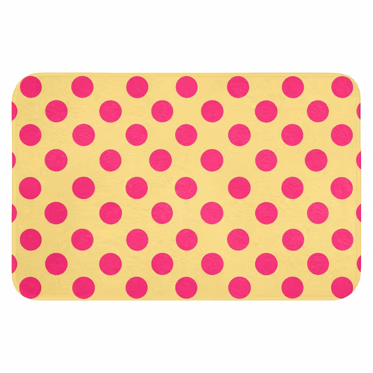 Roze - Stippen - Geel Badmat klein 997 -3d