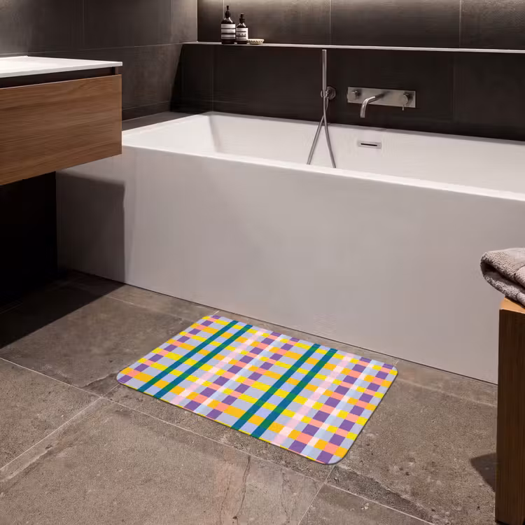 Ruit - Patroon - Kleurrijk Badmat klein 997 -sfeer3