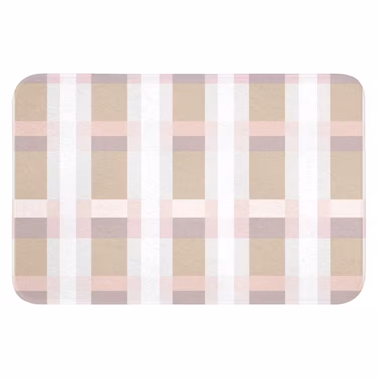 Ruitpatroon - Aardetinten - Minimalistisch Badmat klein 997 -3d
