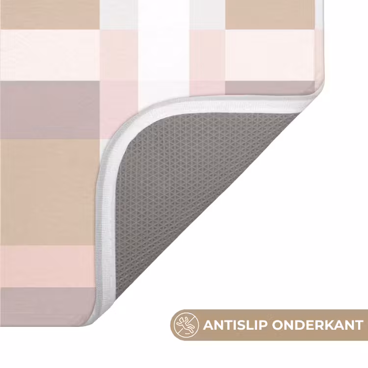 Ruitpatroon - Aardetinten - Minimalistisch Badmat klein 997 -USP_AntislipNL