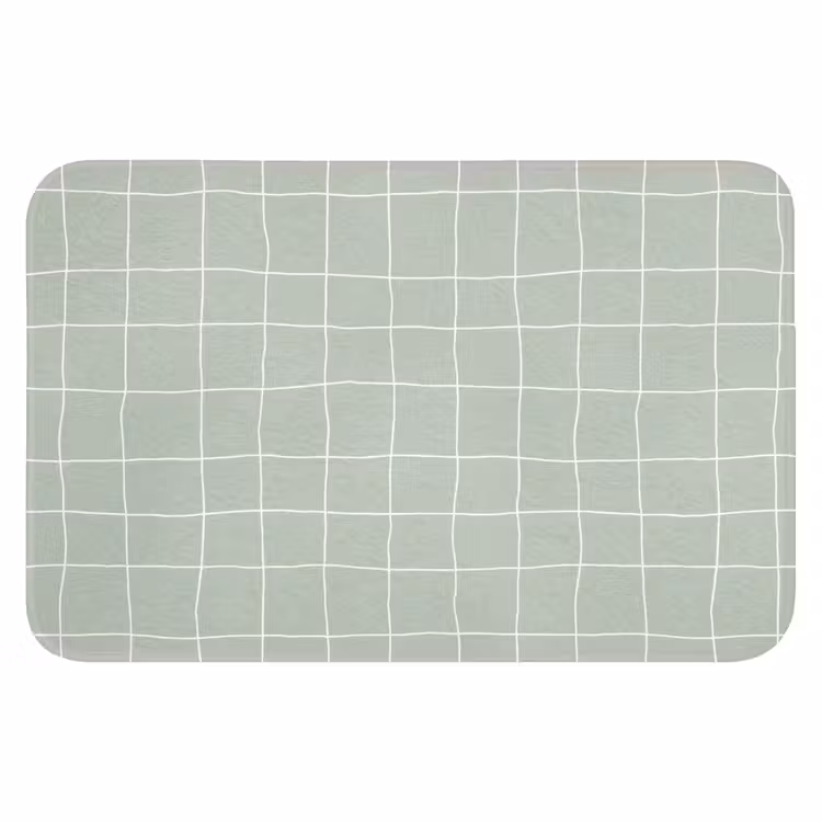 Ruitpatroon - Golvend - Groen Badmat klein 997 -3d