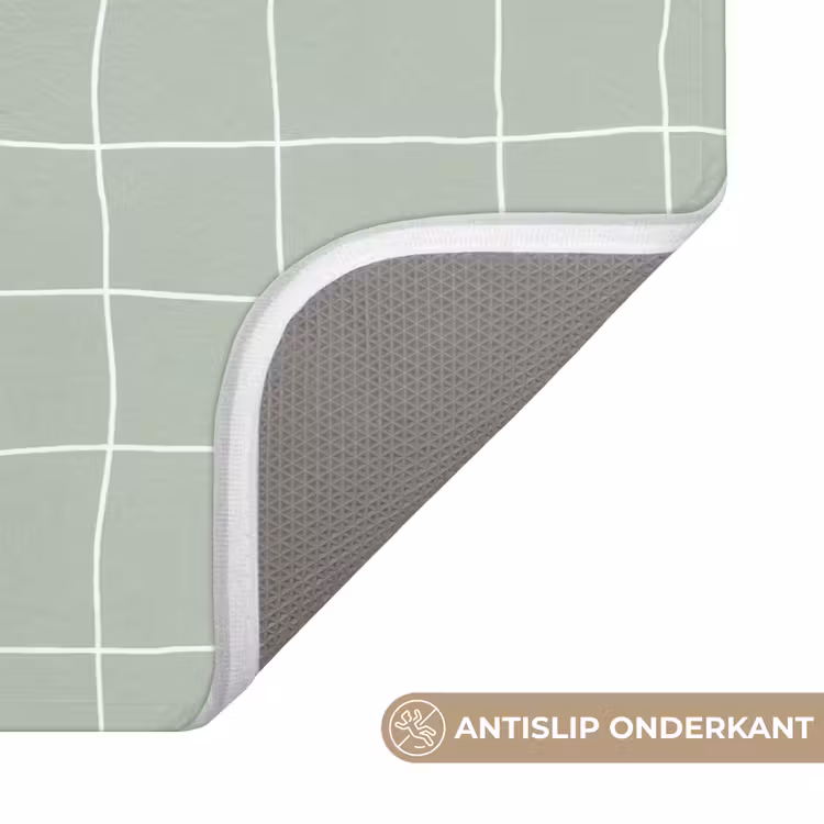 Ruitpatroon - Golvend - Groen Badmat klein 997 -USP_AntislipNL