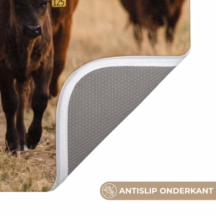 Runderen - Kudde - Landschap - Weide - Rustig Badmat klein -USP_AntislipNL