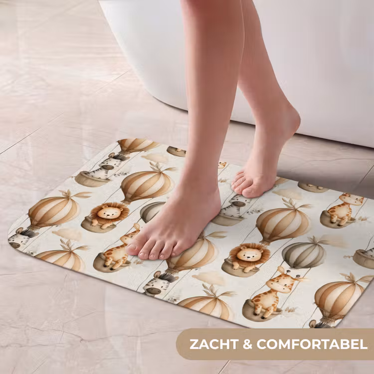 Safari - Luchtballonen - Taupe Badmat klein 997 -USP_ZachtNL