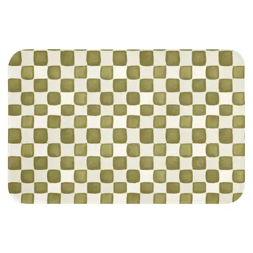 Schaak - Patroon - Groen Badmat klein 997 -3d