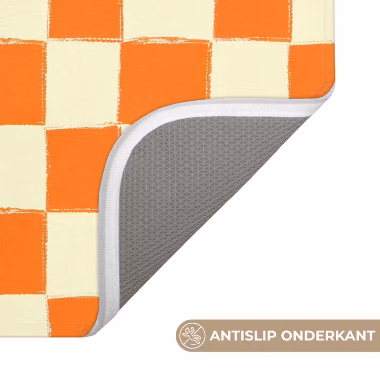 Schaak - Patroon - Oranje Badmat klein 997 -USP_AntislipNL