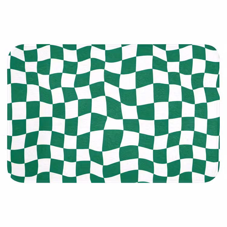 Schaakbord - Golvend - Groen Badmat klein 997 -3d
