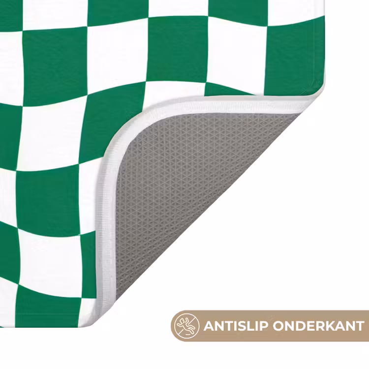 Schaakbord - Golvend - Groen Badmat klein 997 -USP_AntislipNL