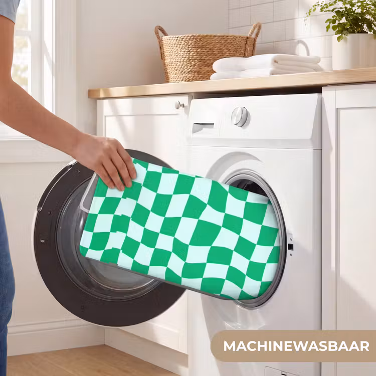 Schaakbord - Golvend - Groen Badmat klein 997 -USP_WasbaarNL