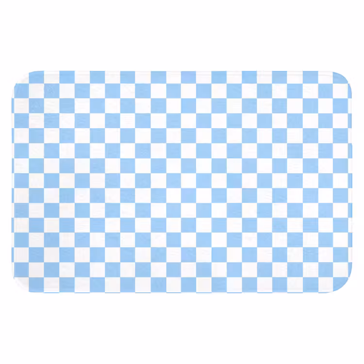 Schaakbord - Klassiek - Blauw Badmat klein 997 -3d
