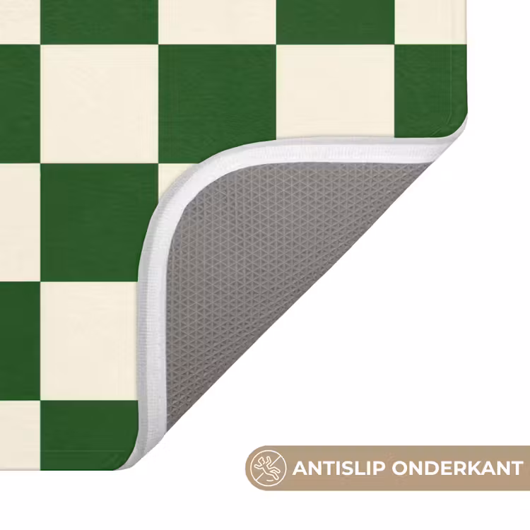 Schaakbord - Patroon - Groen Badmat klein 997 -USP_AntislipNL