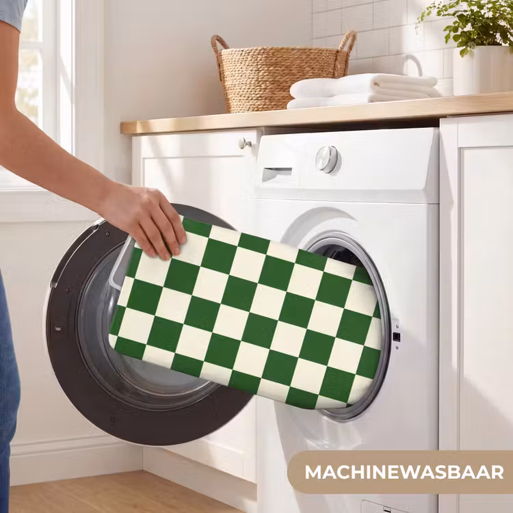Schaakbord - Patroon - Groen Badmat klein 997 -USP_WasbaarNL