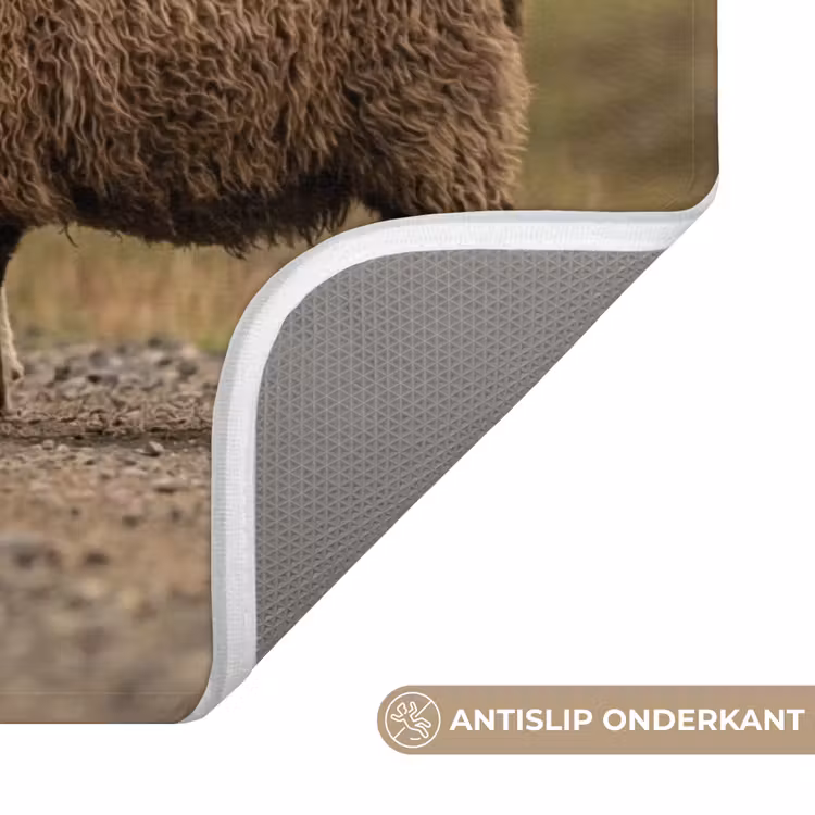 Schapen - Bruin - Wit - Grindpad Badmat klein -USP_AntislipNL