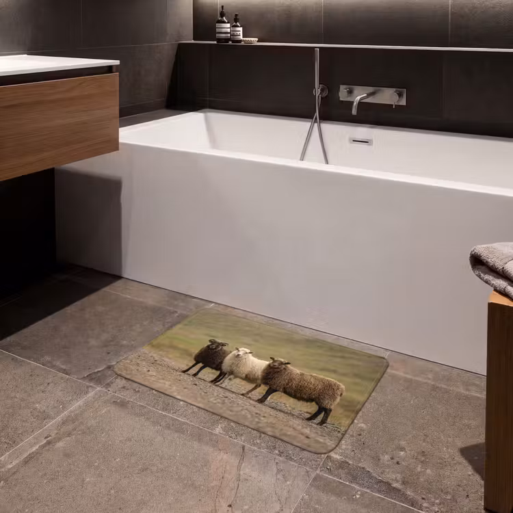 Schapen - Bruin - Wit - Grindpad Badmat klein -sfeer3