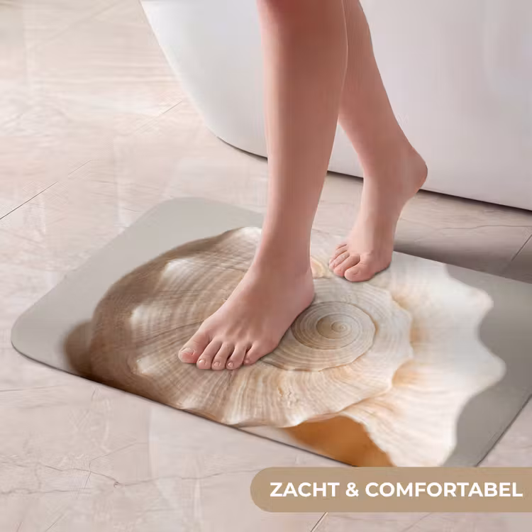Schelp - Detail - Beige Badmat klein -USP_ZachtNL