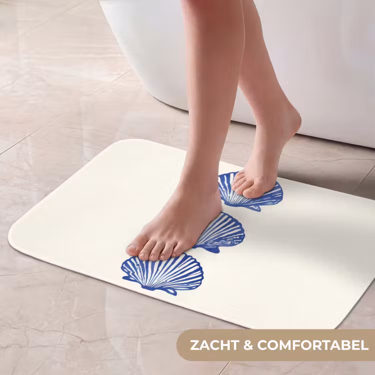 Schelpen - Blauw - Patroon Badmat klein -USP_ZachtNL