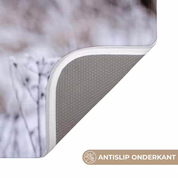 Schermbloem - Rijp - Kristallen - Winter - Delicaat Badmat middel -USP_AntislipNL